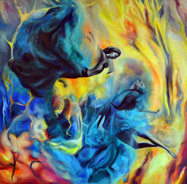 Dancing with the Clouds Painting by Oana Rinaldi | Saatchi Art