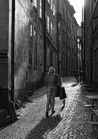 " Woman with baby carriage. Stockholm " thumb
