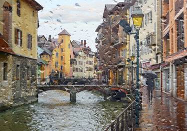 " Rainy day in Annecy. France " - Limited Edition of 25 thumb