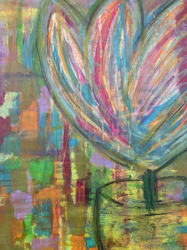 Original Art Deco Abstract Painting by Maria Alexandra Moreno