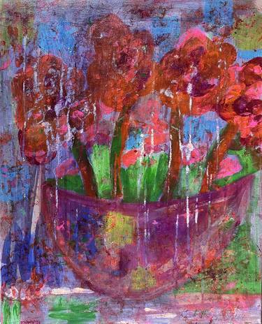 Original Art Deco Abstract Painting by Alexandra Moreno