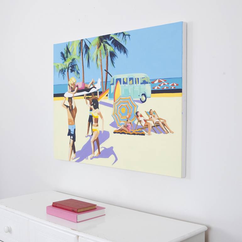 Original Pop Art Beach Painting by Ruth Mulvie