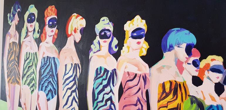 Original Pop Art Women Painting by Ruth Mulvie