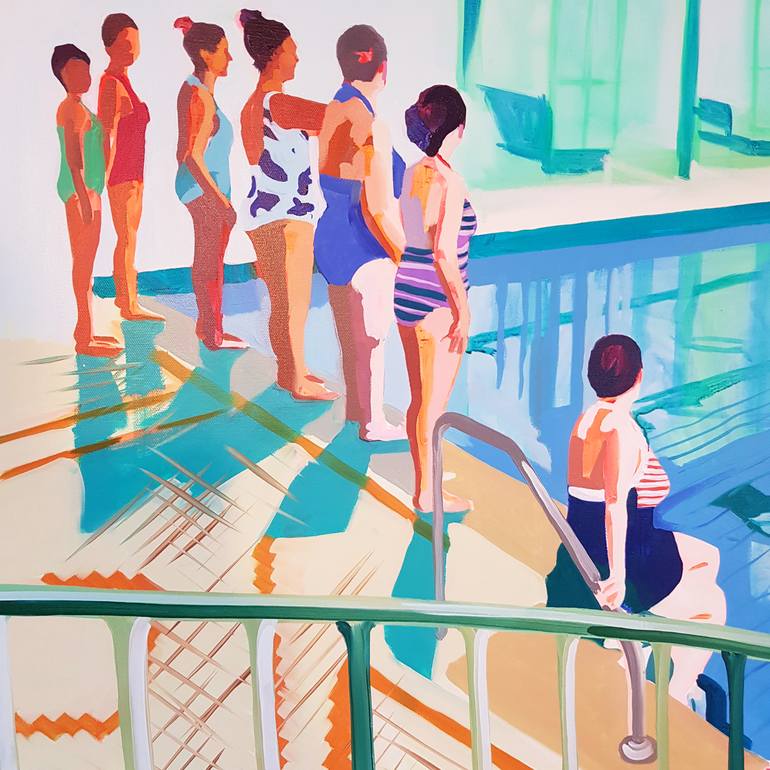 Original Art Deco People Painting by Ruth Mulvie