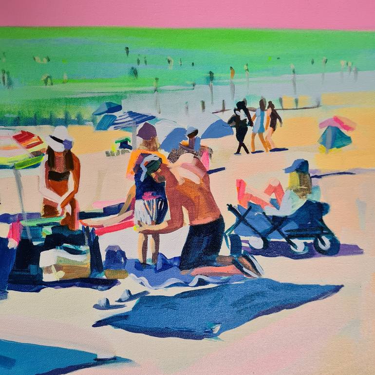 Original Figurative Beach Painting by Ruth Mulvie