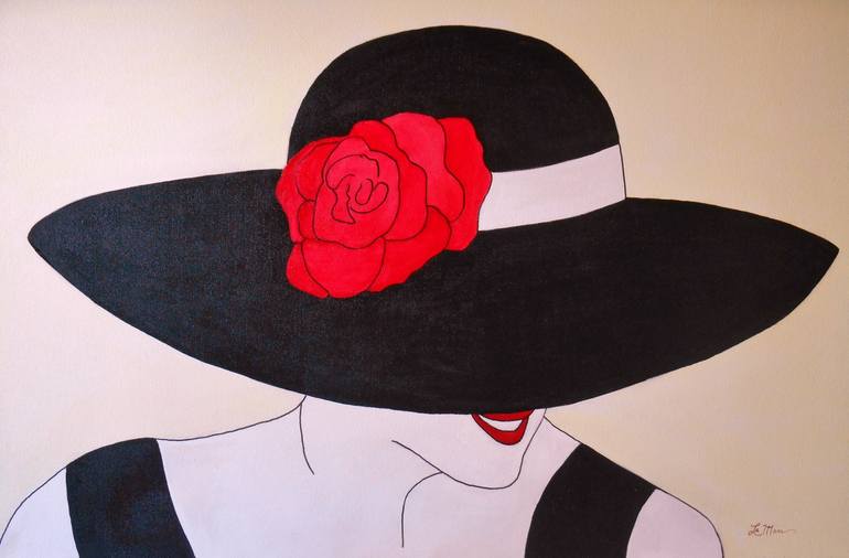 Lady in the Black Hat Painting by La Marr Kramer | Saatchi Art