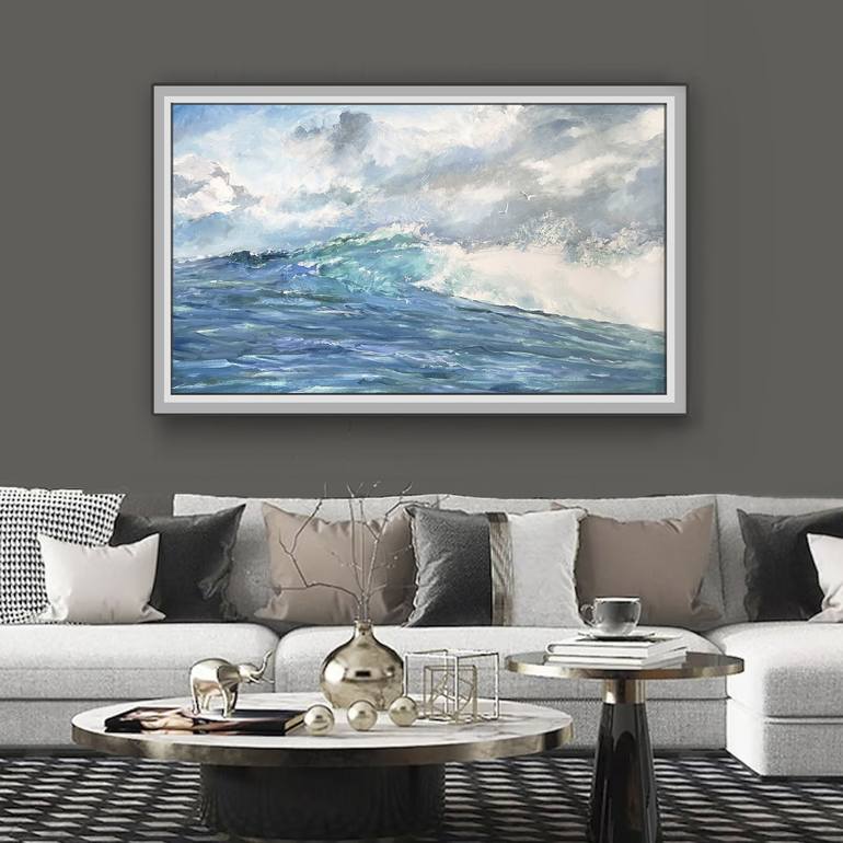 Original Expressionism Seascape Painting by Richard FA White