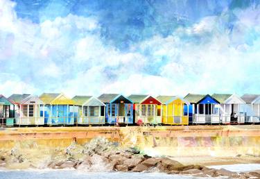 Original Impressionism Beach Mixed Media by Richard FA White