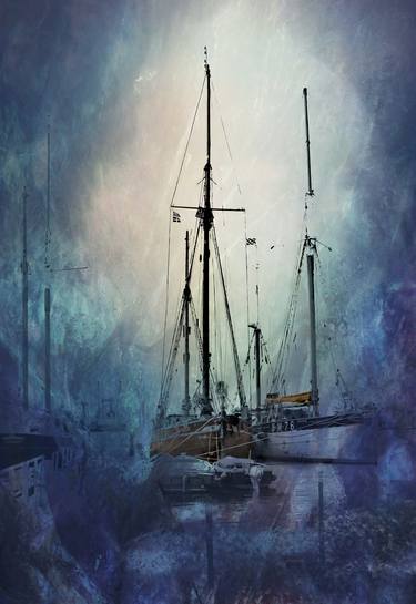 Print of Conceptual Sailboat Mixed Media by Richard FA White