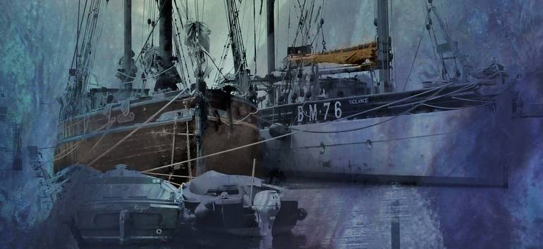 Original Conceptual Sailboat Mixed Media by Richard FA White