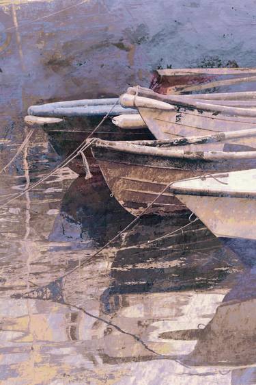 Print of Impressionism Boat Mixed Media by Richard FA White