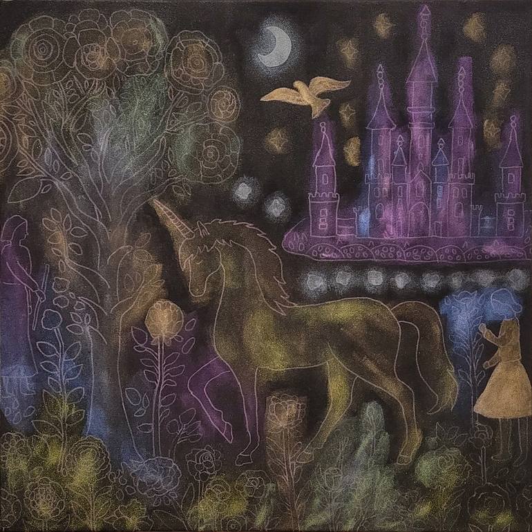 Original Surrealism Fantasy Painting by Chloe Moon