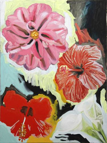 Original Art Deco Floral Paintings by Chloe Moon