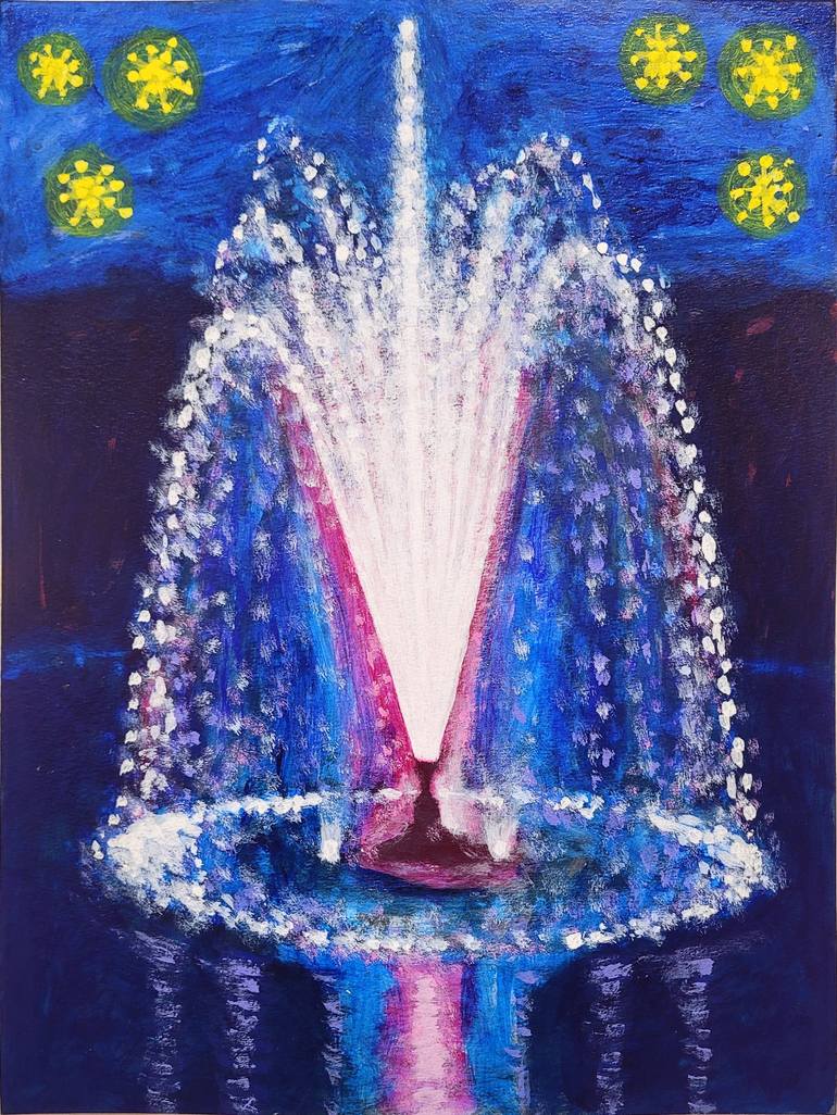 Water Fountain 2 Painting by Chloe Moon | Saatchi Art