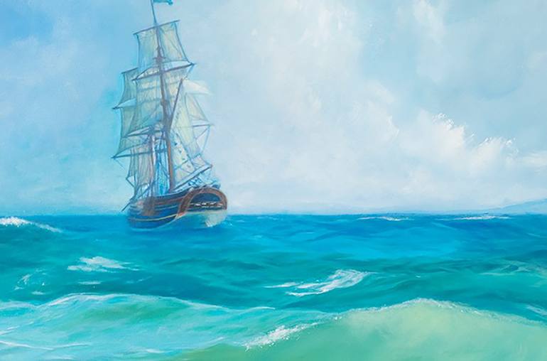 Original Figurative Ship Painting by Michelle Angelique