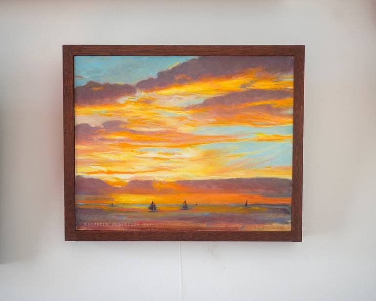 Original Abstract Beach Painting by Michelle Angelique