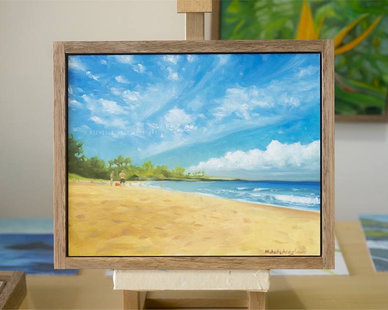 Original Figurative Beach Painting by Michelle Angelique