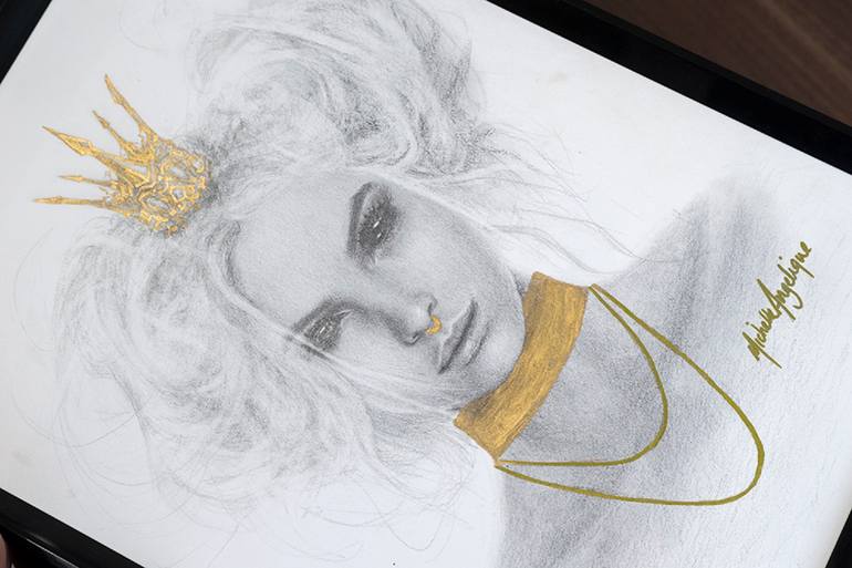 Original Figurative People Drawing by Michelle Angelique