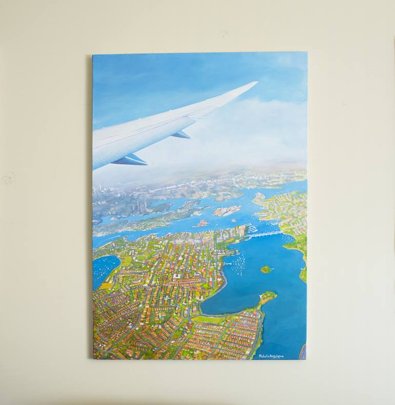 Original Impressionism Aerial Painting by Michelle Angelique