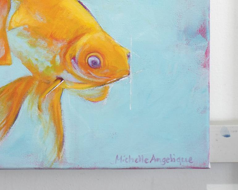 Original Abstract Fish Painting by Michelle Angelique