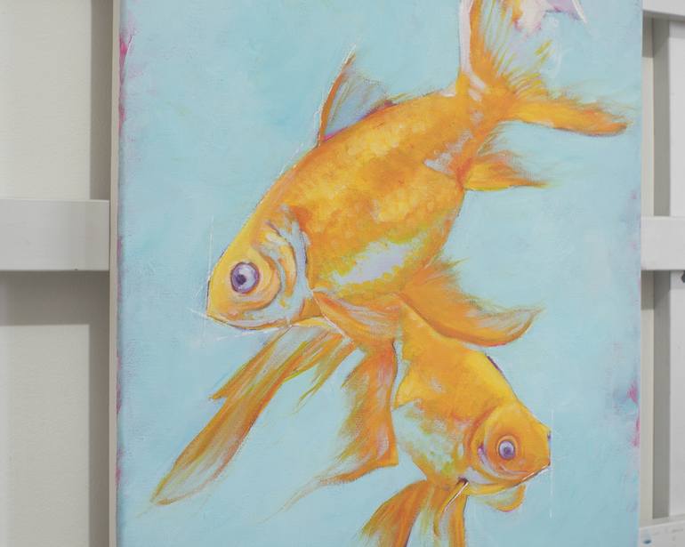 Original Abstract Fish Painting by Michelle Angelique