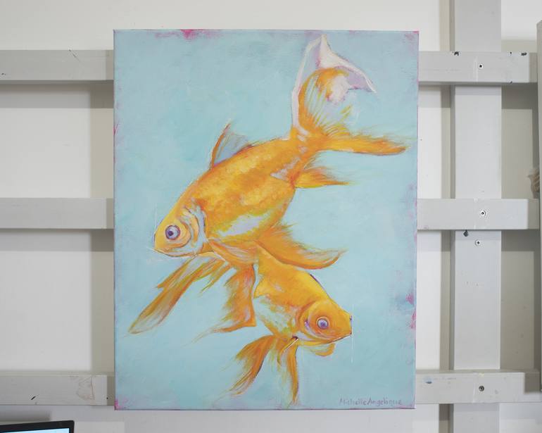 Original Abstract Fish Painting by Michelle Angelique