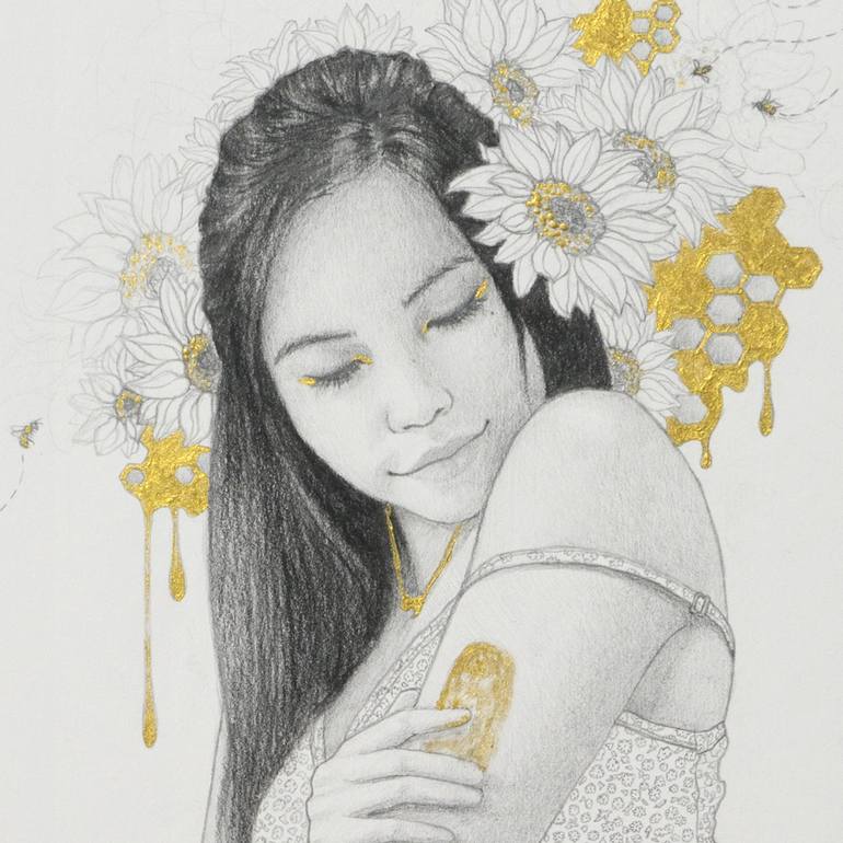 Original Portrait Drawing by Michelle Angelique