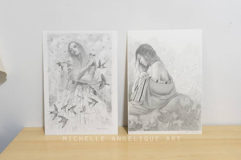 Original Figurative Portrait Drawing by Michelle Angelique