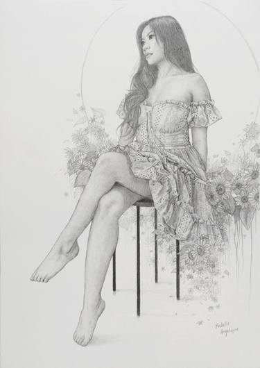 Original Figurative Portrait Drawings by Michelle Angelique