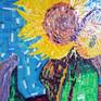 Closeup of the Sunflowers tape art
