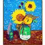 Tape art Sunflowers- Ostap feat Van Gogh, 2015