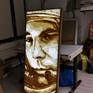 Packing tape art light-box - Jury Gagarin portrait