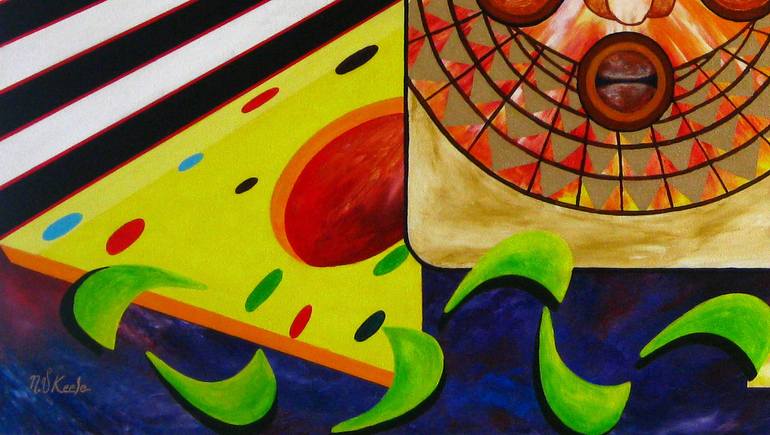 Original Cubism Geometric Painting by Vincent Keele