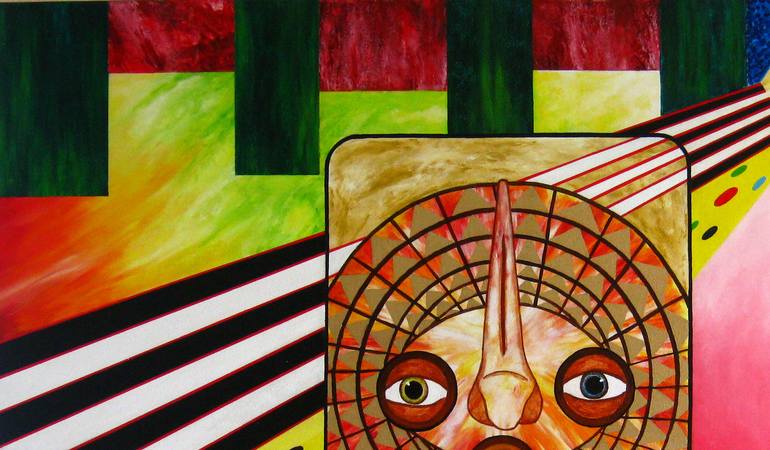 Original Cubism Geometric Painting by Vincent Keele