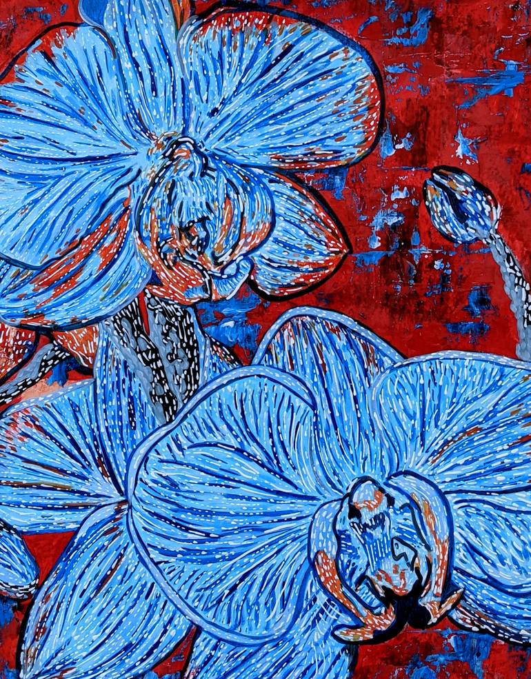 Original Abstract Floral Painting by Vincent Keele