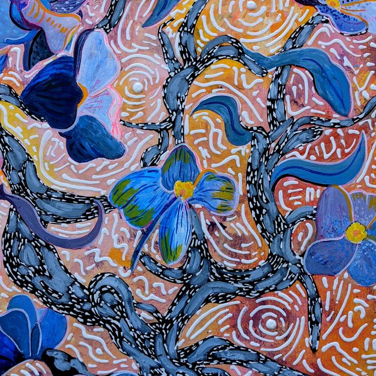 Original Abstract Floral Painting by Vincent Keele