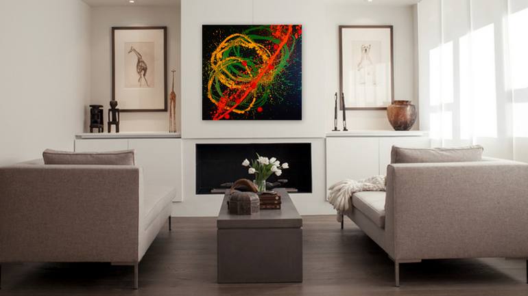 Original Abstract Expressionism Abstract Painting by Millsy Art Natalie Mills