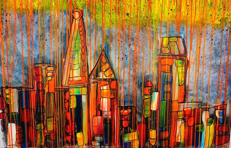 Original Abstract Expressionism Abstract Painting by Millsy Art Natalie Mills