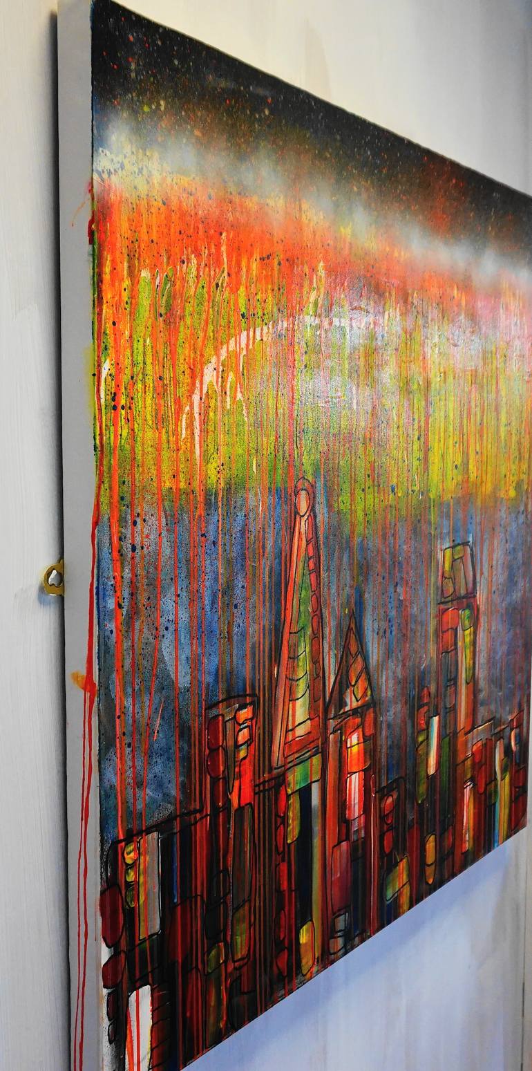 Original Abstract Expressionism Abstract Painting by Millsy Art Natalie Mills