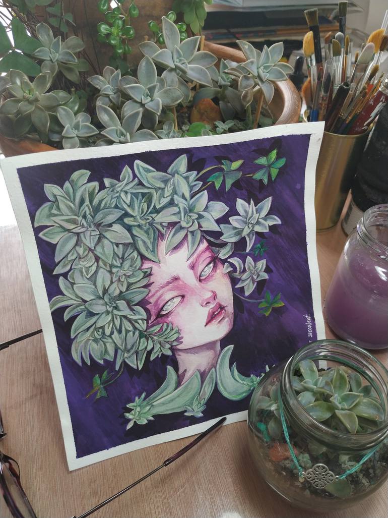 Original Surrealism Botanic Painting by Josymar Arteaga
