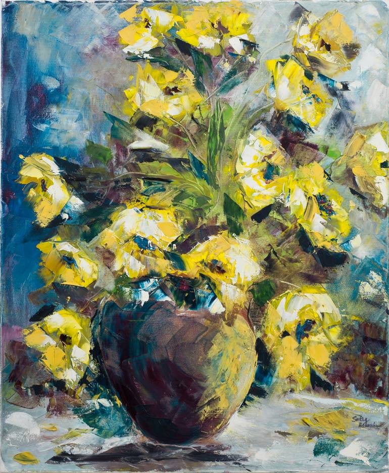 my flowers Painting by shulamit HAIMSOHN | Saatchi Art