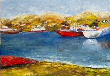 Print of Impressionism Boat Paintings by shulamit HAIMSOHN