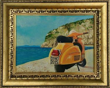 Original Impressionism Motorbike Paintings by Generoso Napoliello