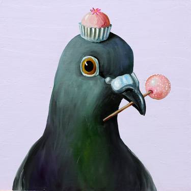 Saatchi Art Artist JJ Galloway; Painting, “Cake Pop Pigeon” #art