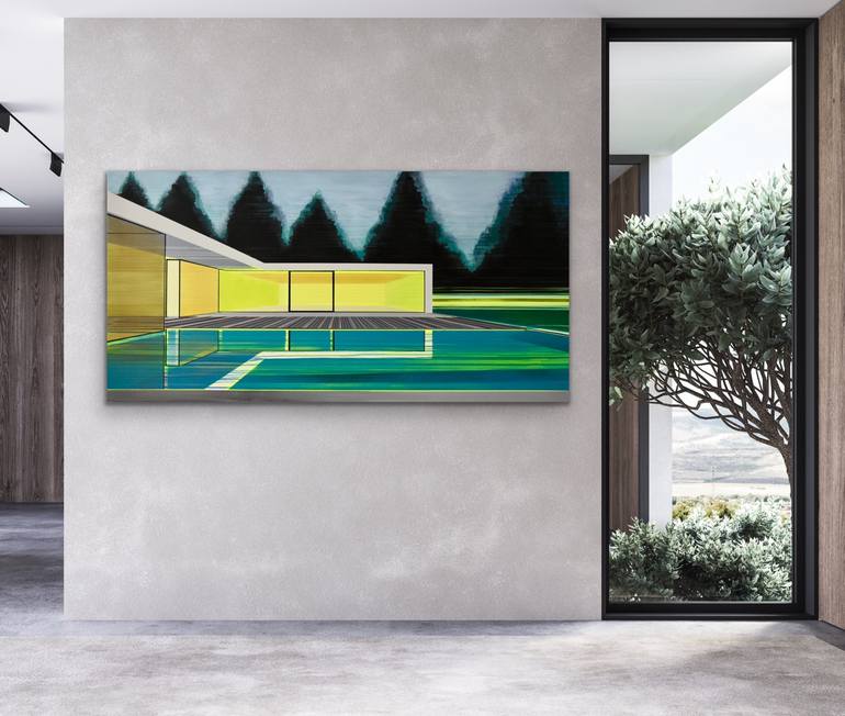 Original Geometric Architecture Painting by Cécile Van Hanja