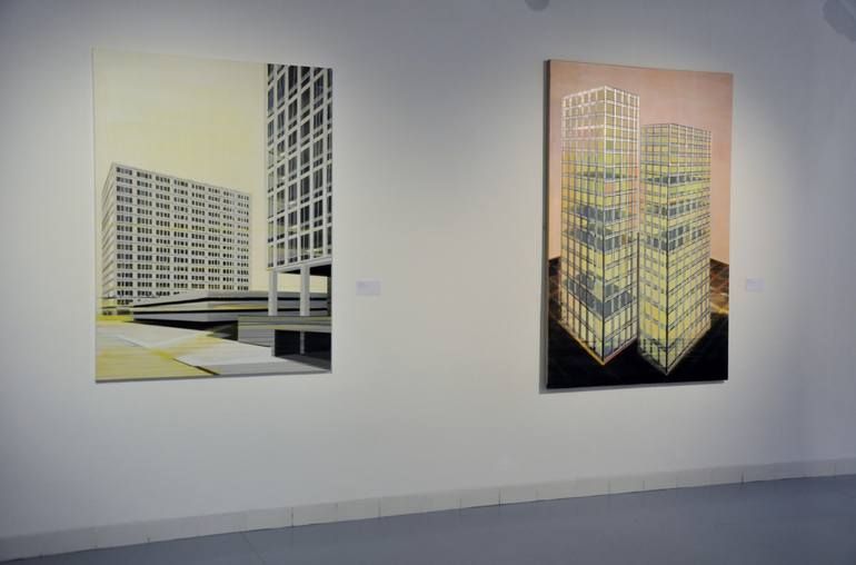 Original Modernism Architecture Painting by Cécile Van Hanja