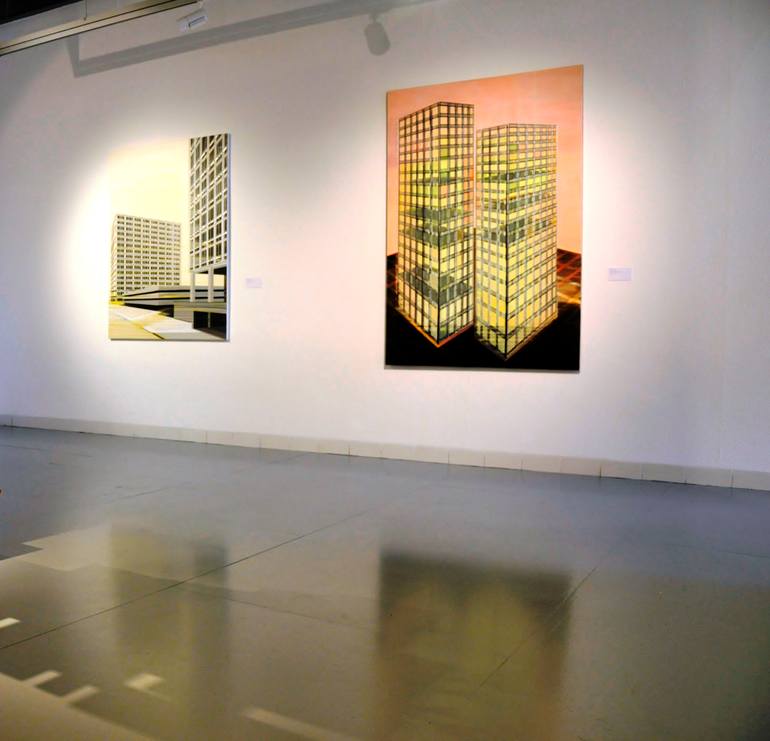 Original Modernism Architecture Painting by Cécile Van Hanja