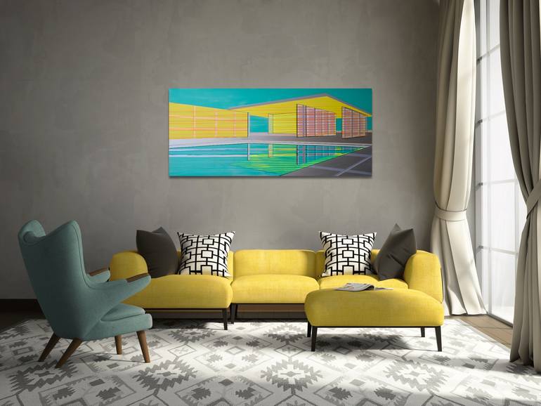 Original Modernism Architecture Painting by Cécile Van Hanja