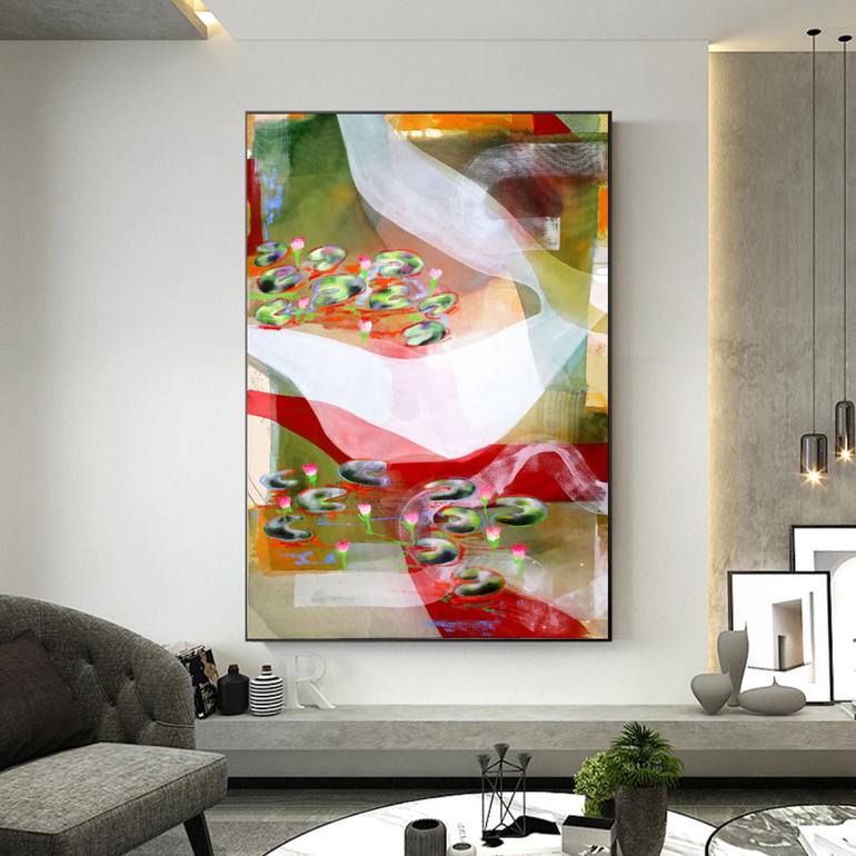 Original Abstract Landscape Painting by Poovi Art