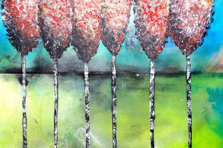 Original Abstract Tree Painting by Poovi Art